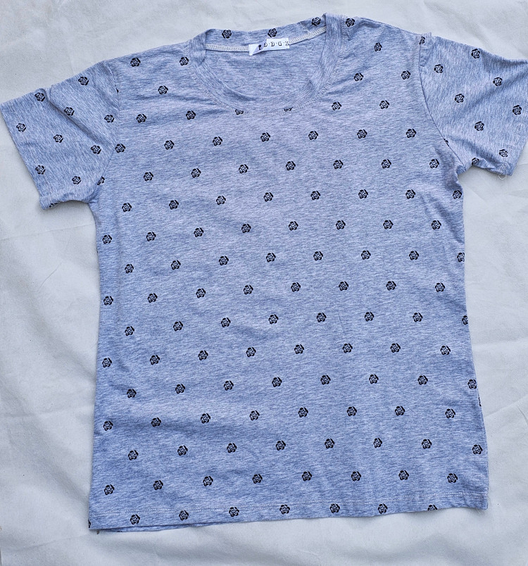 تیشرت نخی جنس عالی رنگ طوسی