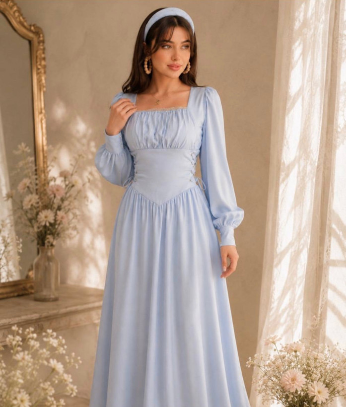 سفارش دوخت / پیراهن پرنسسی دخترانه ساده کد A22